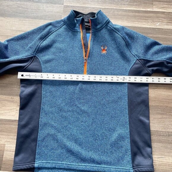 Spyder Sweatshirt MensL Blue Outbound Long Sleeve Half Zip Fleece Pullover - Picture 8 of 9